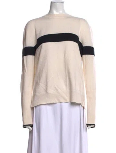 Pre-owned La Ligne Cashmere Striped Sweater In White