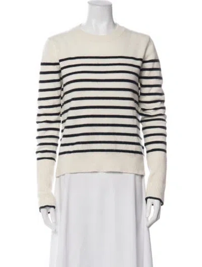 Pre-owned La Ligne Cashmere Striped Sweater In White