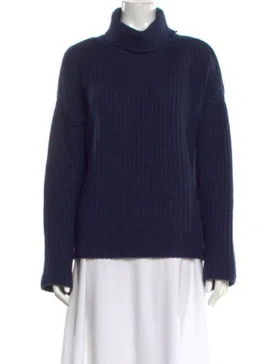 Pre-owned La Ligne Cashmere Turtleneck Sweater In Blue
