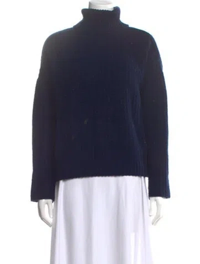 Pre-owned La Ligne Cashmere Turtleneck Sweater In Blue