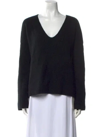 Pre-owned La Ligne Cashmere V-neck Sweater In Black