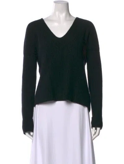 Pre-owned La Ligne Cashmere V-neck Sweater In Black