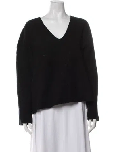 Pre-owned La Ligne Cashmere V-neck Sweater In Blue