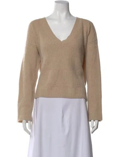Pre-owned La Ligne Cashmere V-neck Sweater In Brown