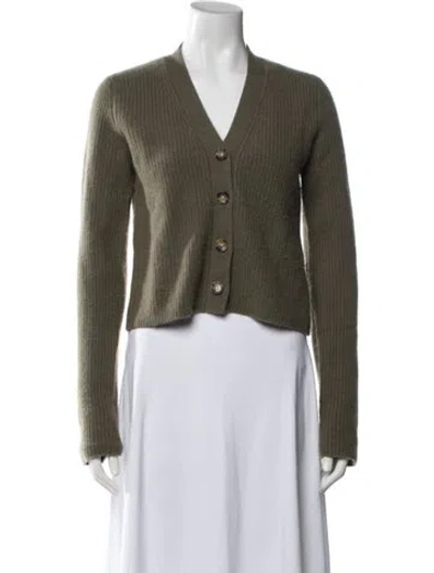 Pre-owned La Ligne Cashmere V-neck Sweater In Green