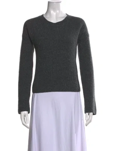 Pre-owned La Ligne Cashmere V-neck Sweater In Grey