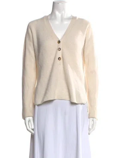 Pre-owned La Ligne Cashmere V-neck Sweater In Neutral
