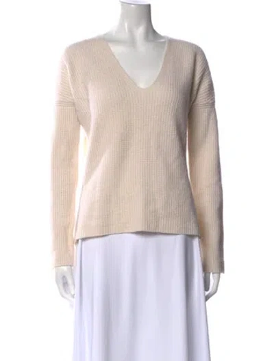 Pre-owned La Ligne Cashmere V-neck Sweater In Neutral