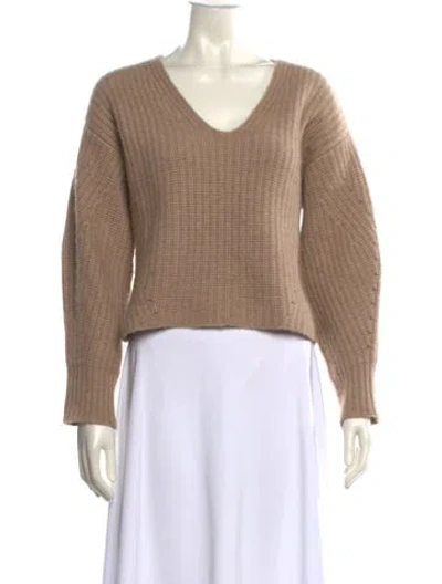 Pre-owned La Ligne Cashmere V-neck Sweater In Neutral
