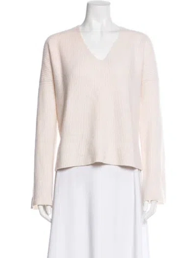 Pre-owned La Ligne Cashmere V-neck Sweater In Neutral