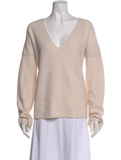 Pre-owned La Ligne Cashmere V-neck Sweater In Neutral