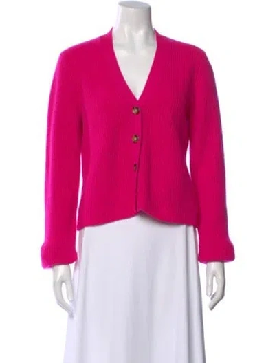 Pre-owned La Ligne Cashmere V-neck Sweater In Pink