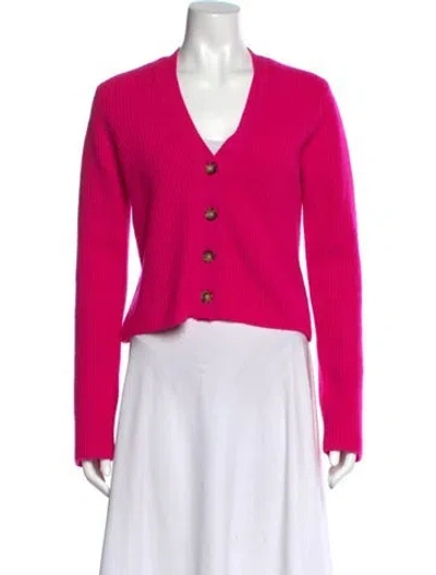 Pre-owned La Ligne Cashmere V-neck Sweater In Pink