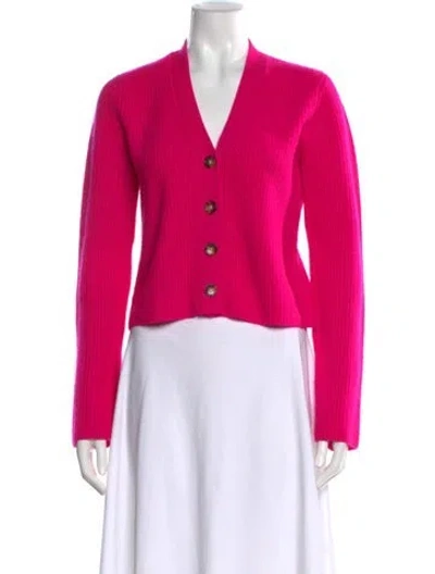 Pre-owned La Ligne Cashmere V-neck Sweater In Pink