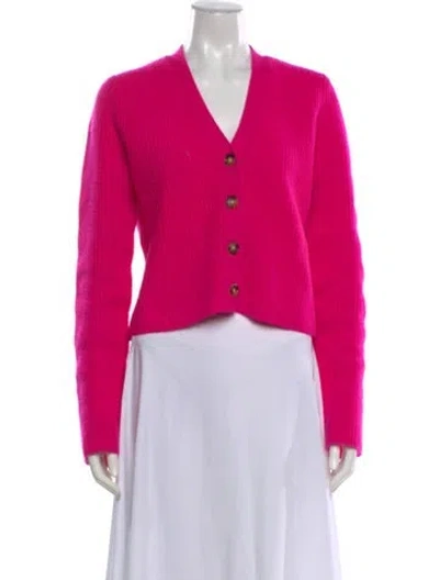 Pre-owned La Ligne Cashmere V-neck Sweater In Pink