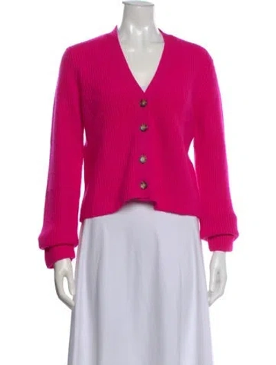 Pre-owned La Ligne Cashmere V-neck Sweater In Pink
