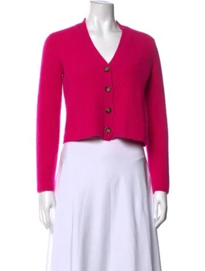 Pre-owned La Ligne Cashmere V-neck Sweater In Pink