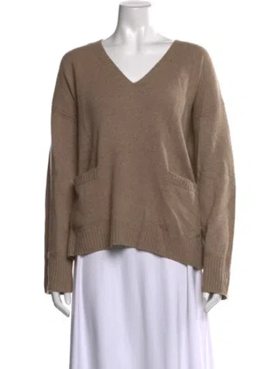 Pre-owned La Ligne Cashmere V-neck Sweater W/ Tags In Neutrals