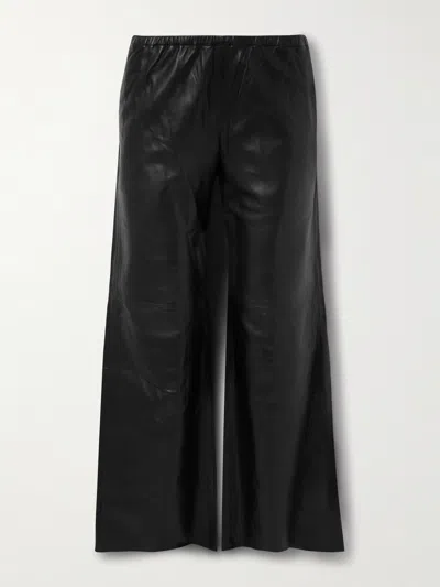 La Ligne Colby Leather Wide-leg Pants In Black