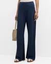 La Ligne Colby Satin Wide-leg Pants In Navy