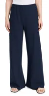 La Ligne Colby Satin Wide-leg Pants In Navy