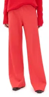 La Ligne Colby Recycled-crepe Wide-leg Pants In Red