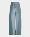 La Ligne Colby Satin Pants In Steel
