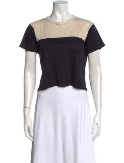 Pre-owned La Ligne Colorblock Pattern Crew Neck T-shirt In Black
