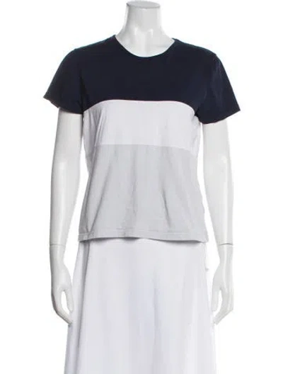Pre-owned La Ligne Colorblock Pattern Crew Neck T-shirt In White