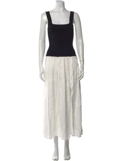 Pre-owned La Ligne Colorblock Pattern Long Dress In Neutral