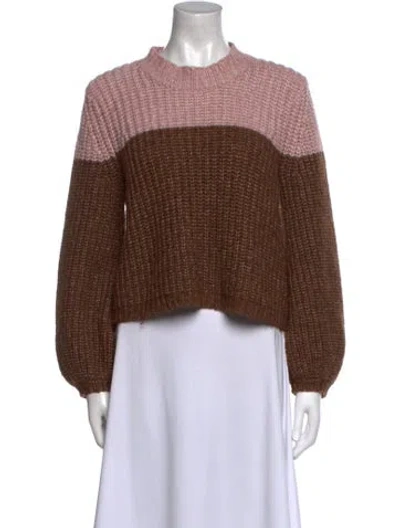 Pre-owned La Ligne Colorblock Pattern Mock Neck Sweater In Multi