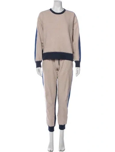 Pre-owned La Ligne Colorblock Pattern Pant Set In Neutral