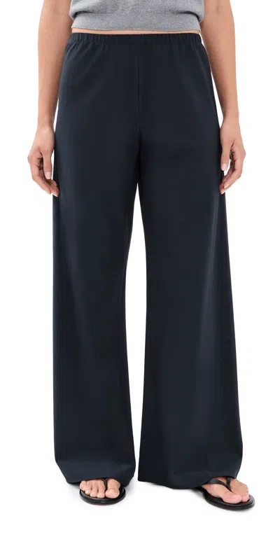 La Ligne Cotton Poplin Colby Pants Navy In Blue