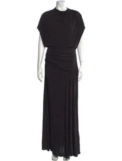 Pre-owned La Ligne Cowl Neck Long Dress In Black