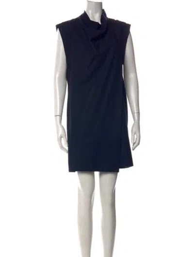 Pre-owned La Ligne Cowl Neck Mini Dress W/ Tags In Blue