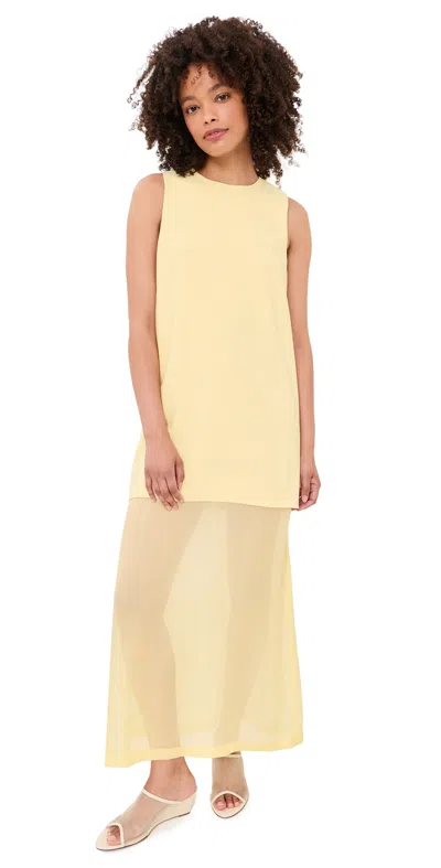 La Ligne Crepe And Chiffon Maxi Dress In Yellow
