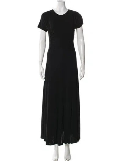 Pre-owned La Ligne Crew Neck Long Dress In Black