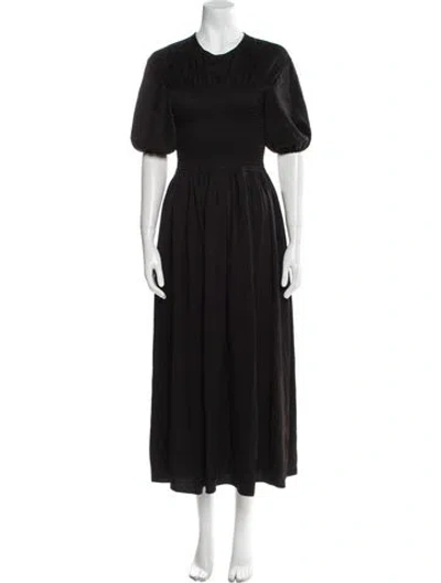 Pre-owned La Ligne Crew Neck Long Dress In Black