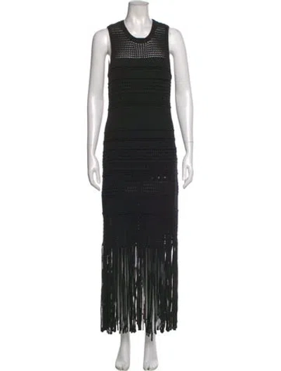 Pre-owned La Ligne Crew Neck Long Dress In Black