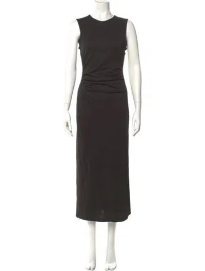 Pre-owned La Ligne Crew Neck Long Dress In Black