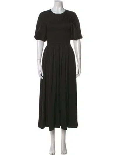 Pre-owned La Ligne Crew Neck Long Dress In Black