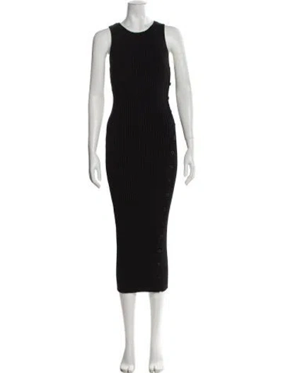Pre-owned La Ligne Crew Neck Long Dress In Black