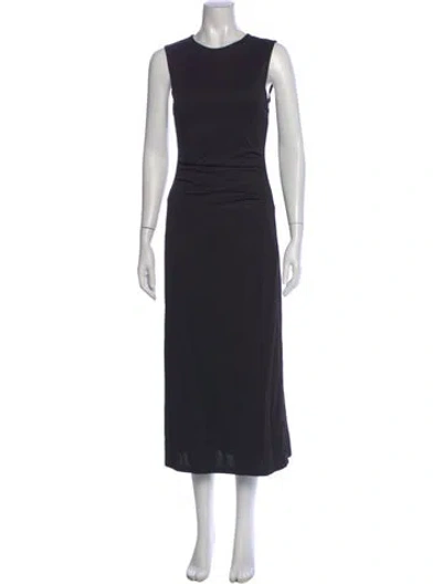 Pre-owned La Ligne Crew Neck Long Dress In Black