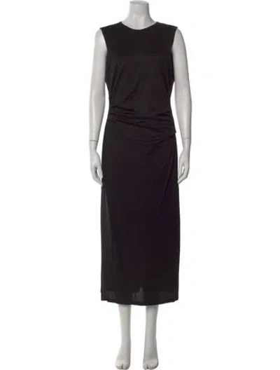 Pre-owned La Ligne Crew Neck Long Dress In Black