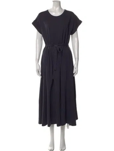 Pre-owned La Ligne Crew Neck Long Dress In Black