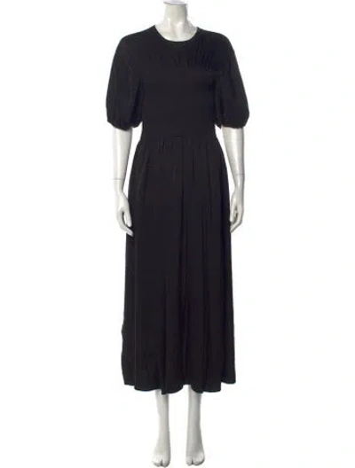 Pre-owned La Ligne Crew Neck Long Dress In Black
