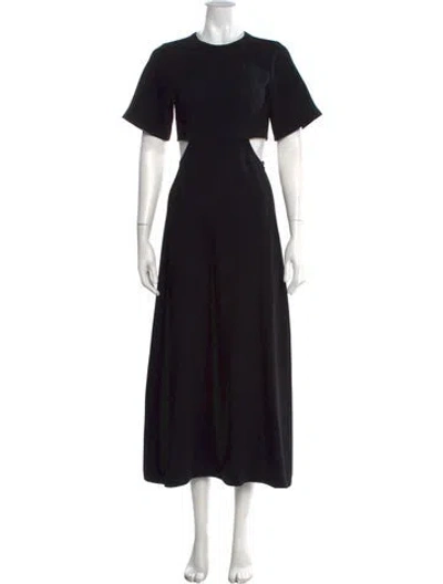 Pre-owned La Ligne Crew Neck Long Dress In Black