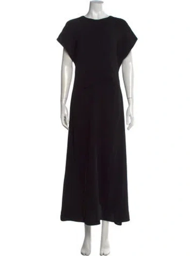 Pre-owned La Ligne Crew Neck Long Dress In Black