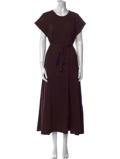 Pre-owned La Ligne Crew Neck Long Dress In Brown