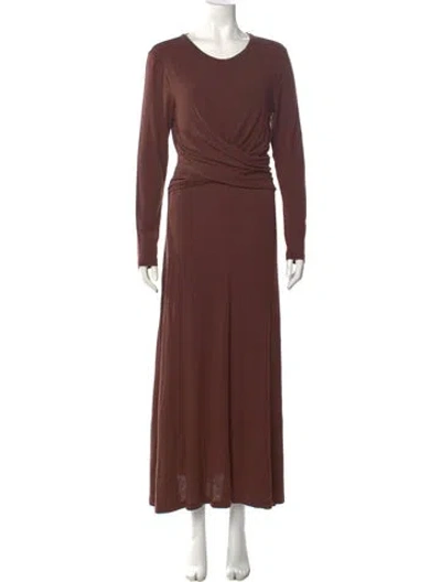 Pre-owned La Ligne Crew Neck Long Dress In Brown